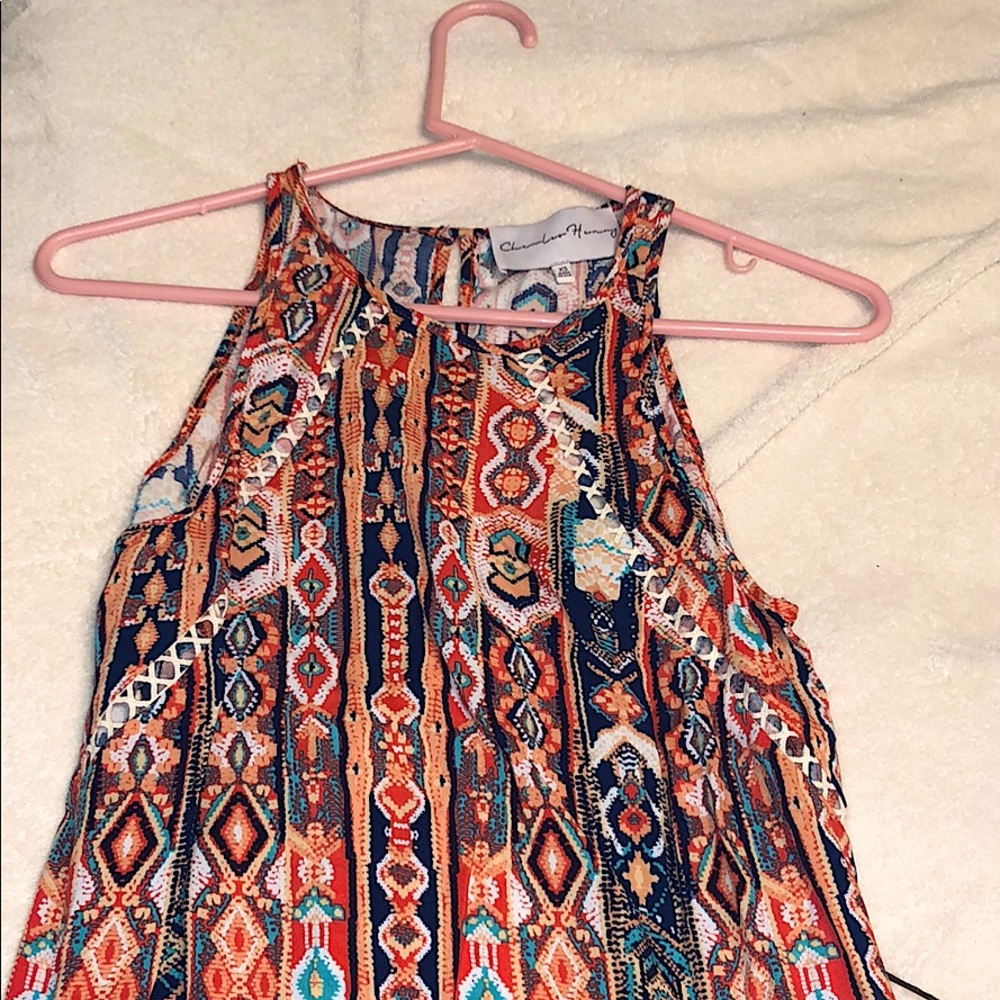 Charles Henry multicolor print shift dress